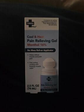 TheraPlus Cool & Heat Pain Relieving Gel Roll-On - Light Blue & White